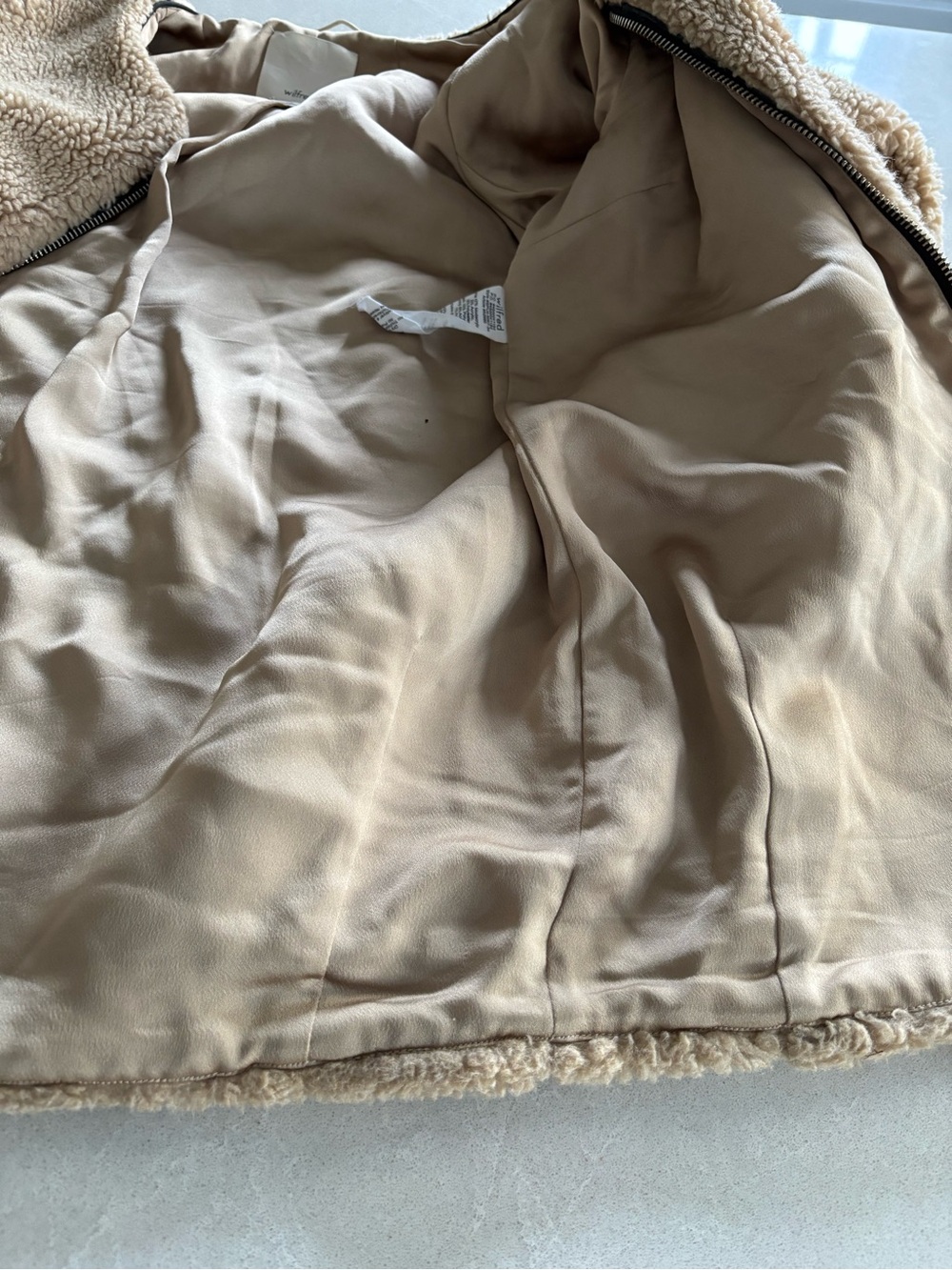 Wilfred Free Teddy Sherpa Jacket Cream Oversized Minimalist Size Small Luxe - Picture 6 of 12